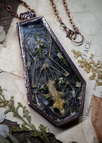 Image 3 of Coffin Amulet - Frog Skeleton and Floral
