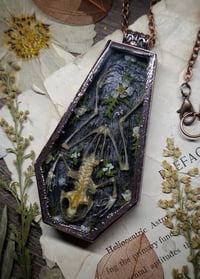 Image 5 of Coffin Amulet - Frog Skeleton and Floral