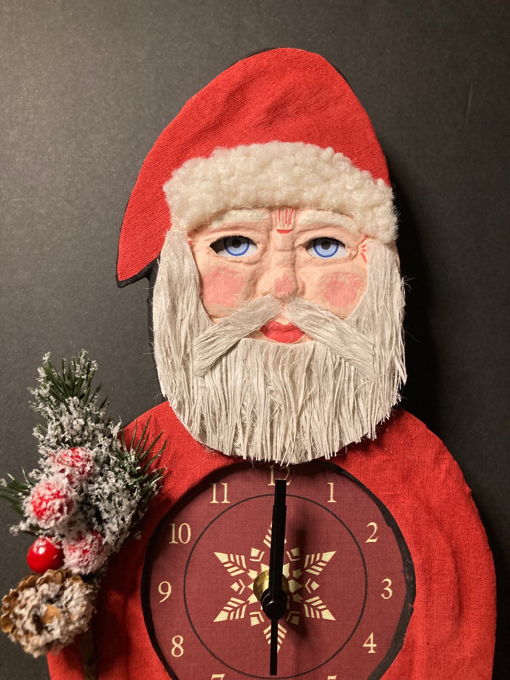 Vintage Inspired Dancing Santa Clock Christmas 