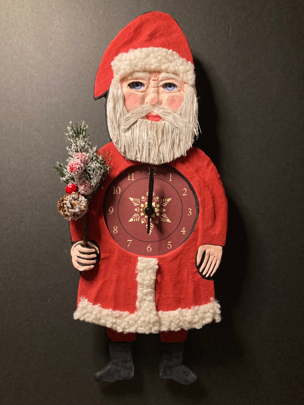 Vintage Inspired Dancing Santa Clock Christmas 