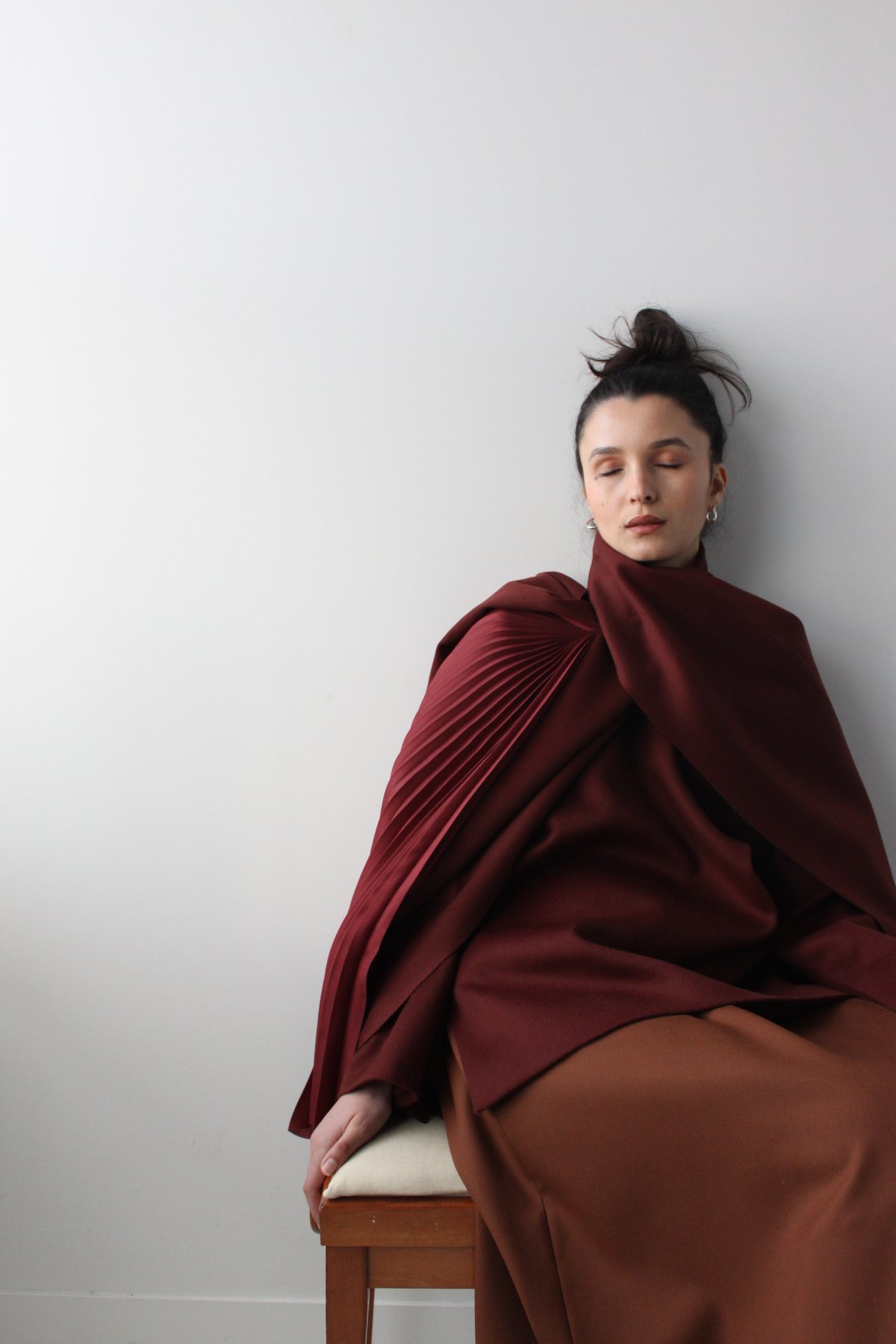 Prototype - Wool cashmere pleated scarf