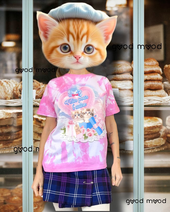 FELIN POUR L'AUTRE -  tie'n dye rose