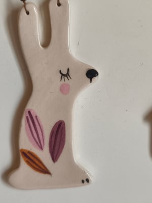 Image of  Mobile petit lapin rose