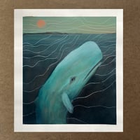 Image 1 of "Blue Whale II"  Original Gouache Painting