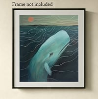 Image 2 of "Blue Whale II"  Original Gouache Painting