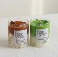 Ice Matcha Latte and Cold Brew Coffee Candle Set 