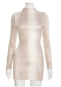 Snake Skin Dress - White and Khaki
