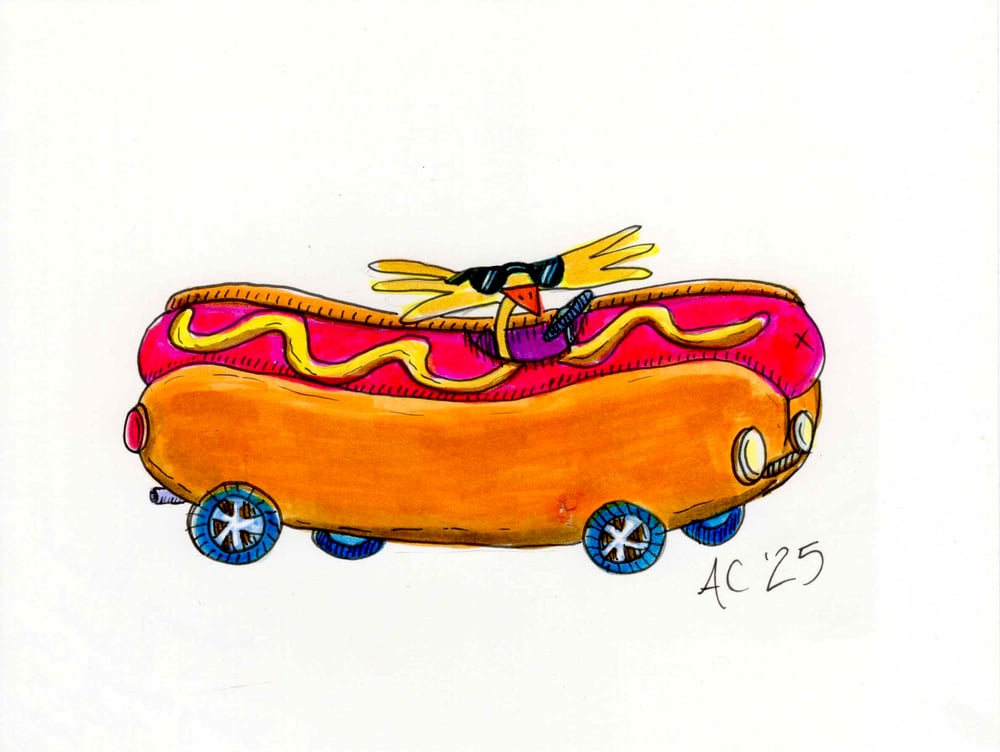 Image of Skinny Daniel Hotdog Car Original
