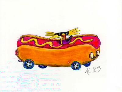 Image of Skinny Daniel Hotdog Car Original