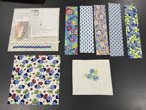 Image of BLUE floral pincushion kit (PLEASE limit one per person)