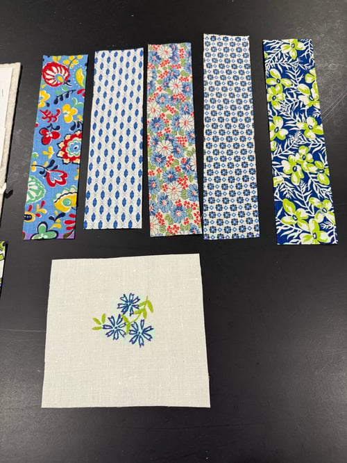 Image of BLUE floral pincushion kit (PLEASE limit one per person)