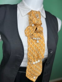 Image 2 of Yellow Women’s Necktie with Tan/Brown Accent Colors 