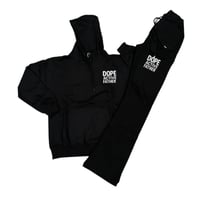 Dope Active Father Hoodie and Flare Pants Set Black 
