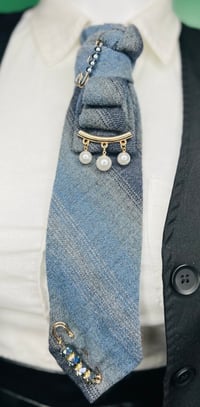 Image 1 of The Three Tone Denim-Looking Women’s Necktie
