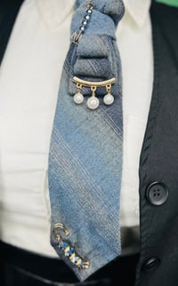 Image 2 of The Three Tone Denim-Looking Women’s Necktie