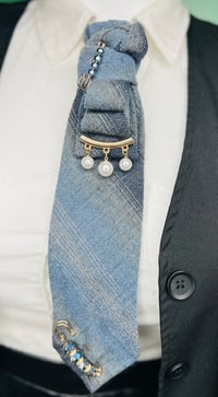 Image 3 of The Three Tone Denim-Looking Women’s Necktie