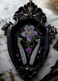 Image 1 of Piglet Rib Bones and Floral Mini Wall Frame