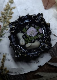 Image 2 of Piglet Bones and Floral Mini Wall Frame - Round