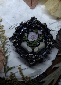Image 1 of Piglet Bones and Floral Mini Wall Frame - Round