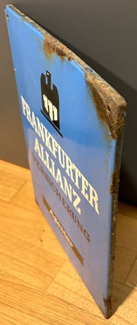 Image 3 of Vintage (ca. 1950s) German Frankfurt Insurance Agency (Enamel) Sign