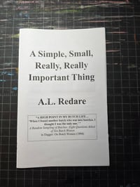 A Simple, Small, Really, Really Important Thing zine