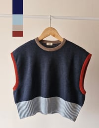 Image 1 of "JANE" VEST_100% EXTRAFINE MERINO dark indigo PLANT DYED