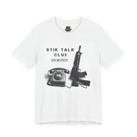 Image 1 of Stik Talk Club Tee — Vintage Phone & Rifle Graphic T-Shirt