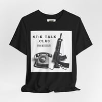 Image 4 of Stik Talk Club Tee — Vintage Phone & Rifle Graphic T-Shirt