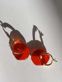Transparent Red Glass Earrings