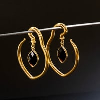 Image 2 of Teardrop Crystal Hangers - Stretched Ears - 4MM and Over - Ear Weights
