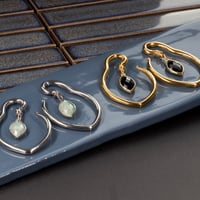 Image 1 of Teardrop Crystal Hangers - Stretched Ears - 4MM and Over - Ear Weights