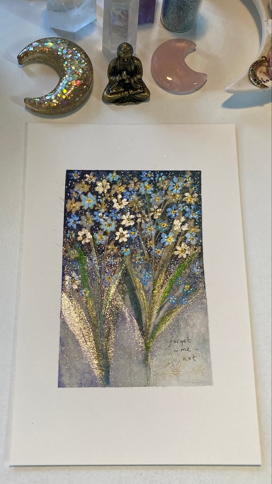 Image of 🩵✨Flora watercolour 🌿🖤✨