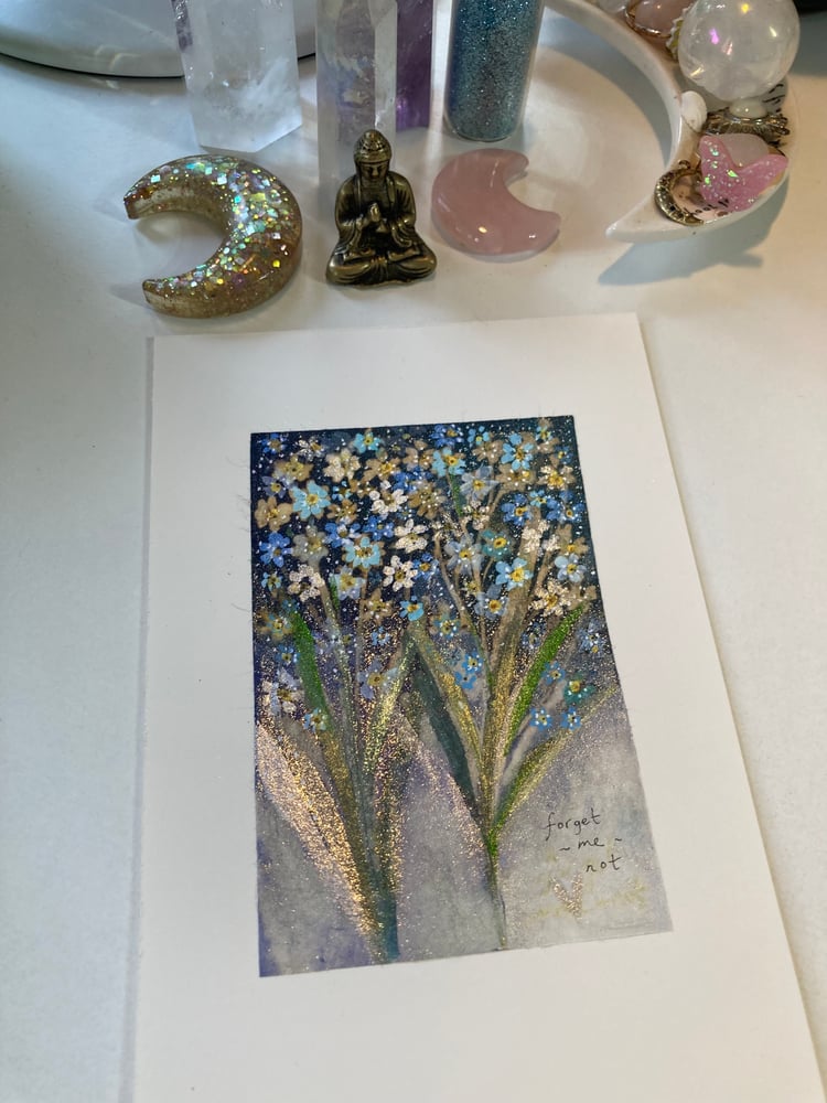 Image of 🩵✨Flora watercolour 🌿🖤✨