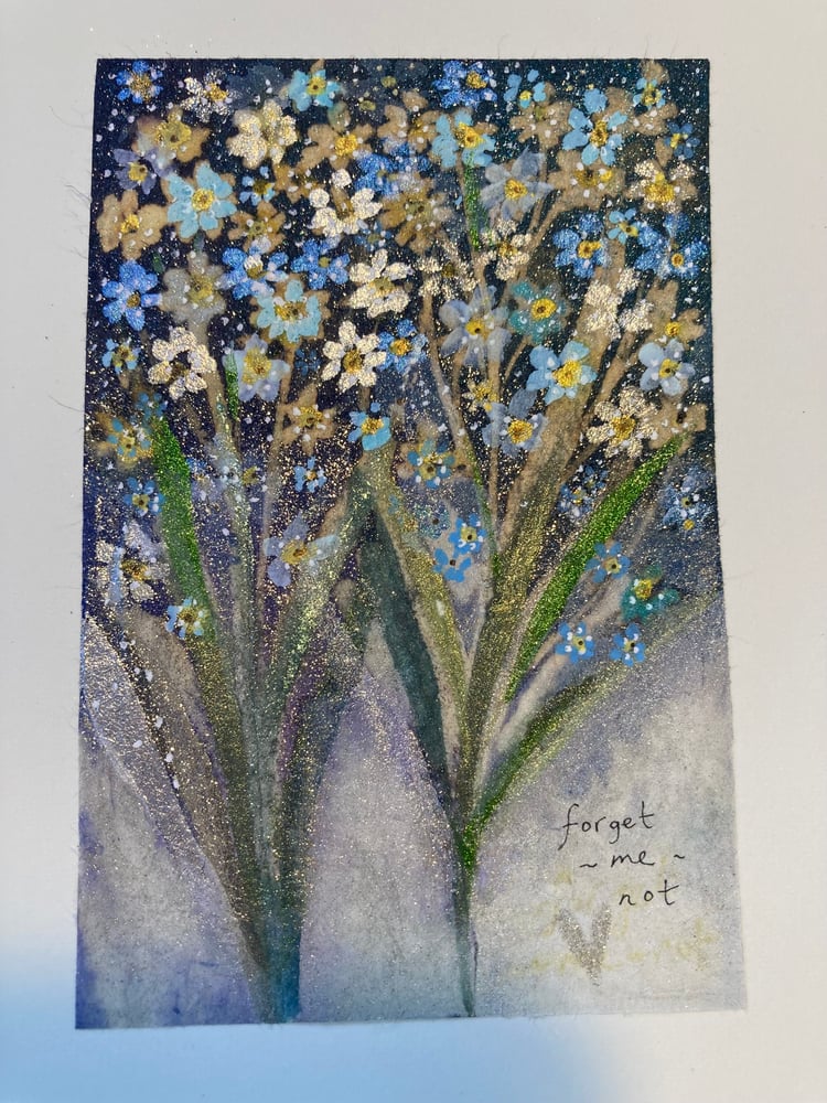 Image of 🩵✨Flora watercolour 🌿🖤✨