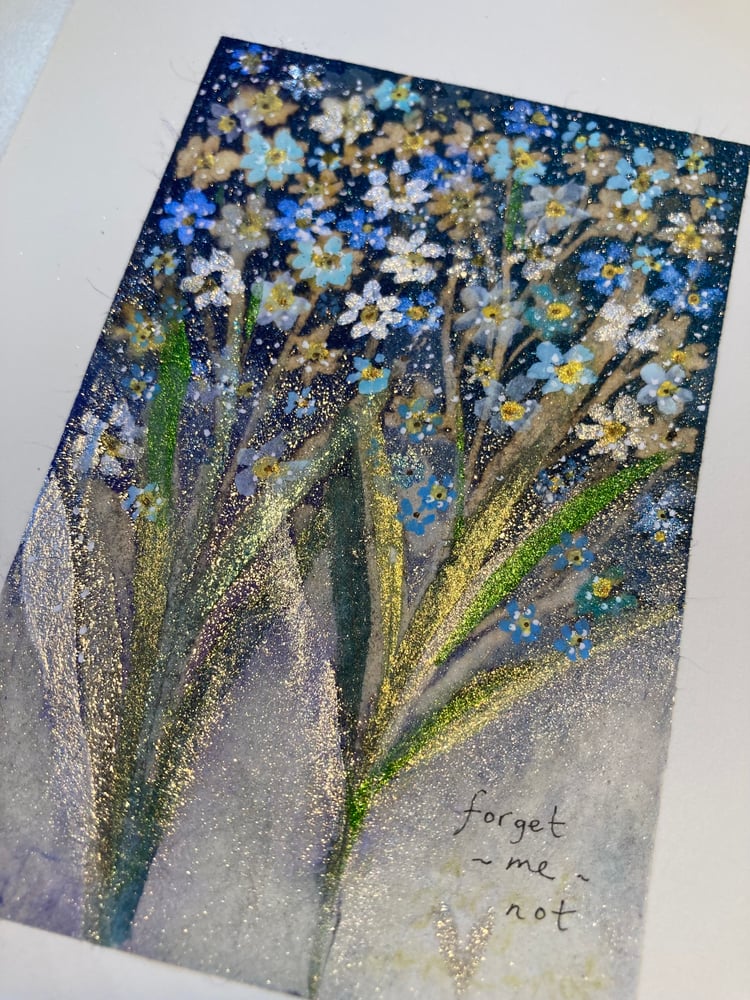 Image of 🩵✨Flora watercolour 🌿🖤✨