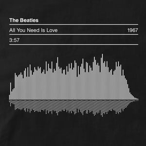 Image of The Beatles All You Need Is Love Song Graphic Sound Wave T-Shirt