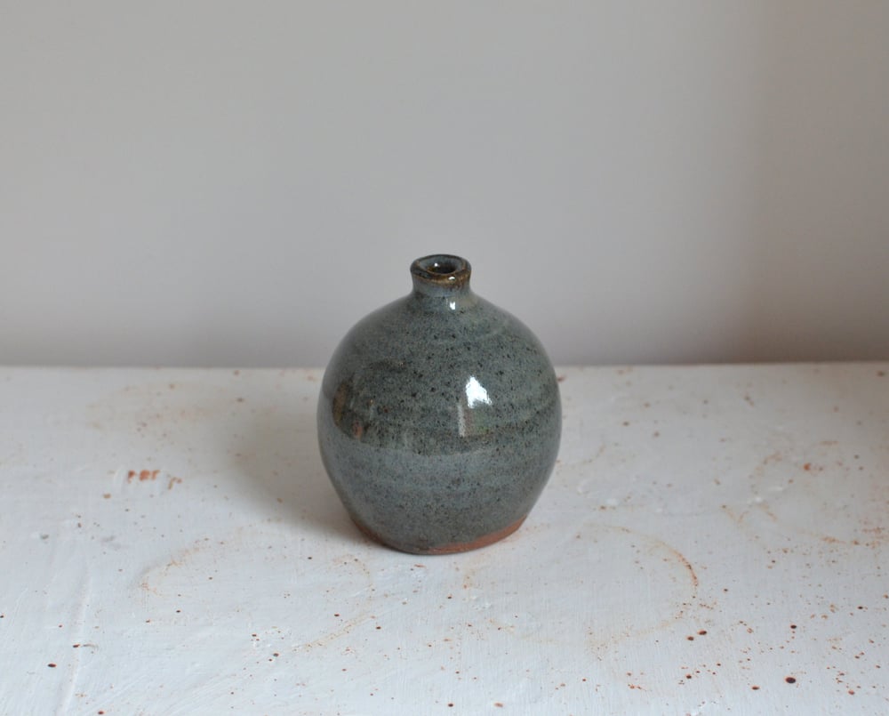Image of Wood fired bud vase in chun 