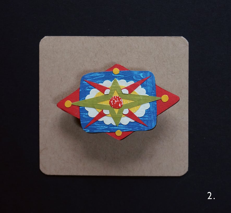 Image of Wearable Collages - Folk Art Inspired Brooches