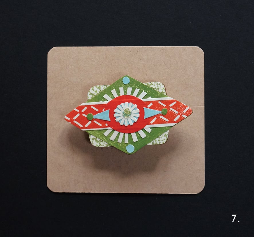 Image of Wearable Collages - Folk Art Inspired Brooches