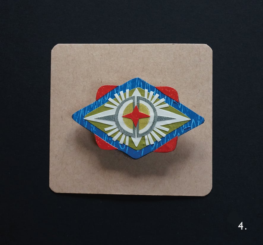 Image of Wearable Collages -  Folk Art Inspired Brooches 