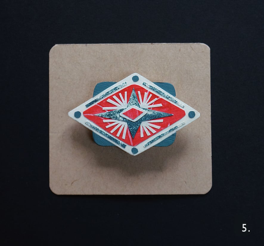 Image of Wearable Collages - Folk Art Inspired Brooches