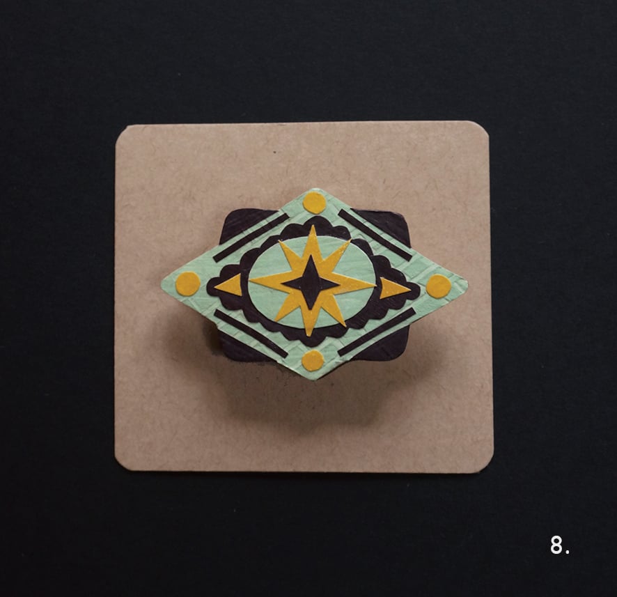 Image of Wearable Collages -  Folk Art Inspired Brooches 