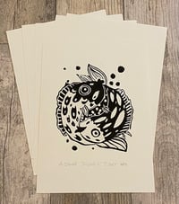 Image 1 of "Fischlis" Linoprint