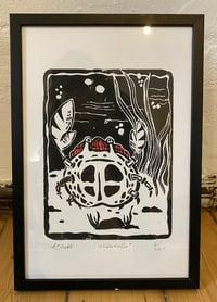 Image 2 of "Winkerkrabbe" Linoprint