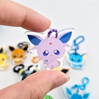 Image 1 of [PokeNui] Eeveelutions Keychains & Sticker