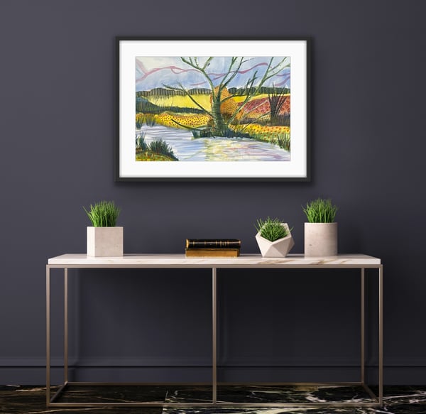 Image of Waveney Willow Original Painting - framed & glazed