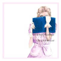 Image 1 of FASHION ILLUSTRATION ART PRINT:  I'M A BIT BOOKISH 