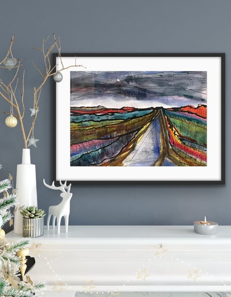 Image of Marsh Storm II Original Painting - framed & glazed