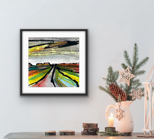 Image of Marsh Storm III Original Painting - framed & glazed