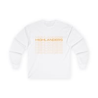 Image 1 of Highlanders Retro Long Sleeve Tee — Retro Sports Team Schedule Shirt
